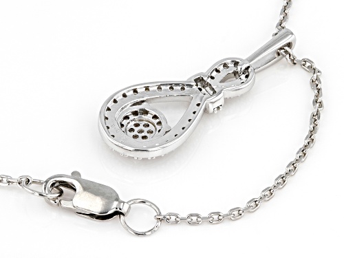 0.25ctw Round White Diamond Rhodium Over Sterling Silver Pendant With 18
