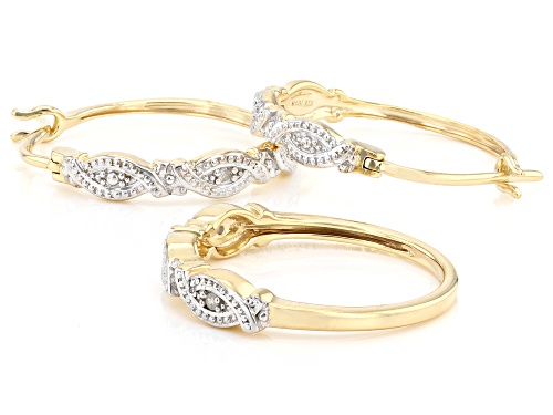Engild™ Round White Diamond Accent 14k Yellow Gold Over Sterling Silver Ring And Earring Jewelry Set