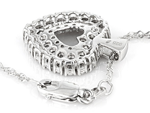 0.25ctw Round White Diamond Rhodium Over Sterling Silver Heart Pendant With 18