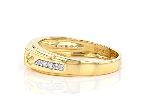 Engild™ 0.25ctw Round White Diamond 14K Yellow Gold Over Sterling Silver Mens Ring - Size 11