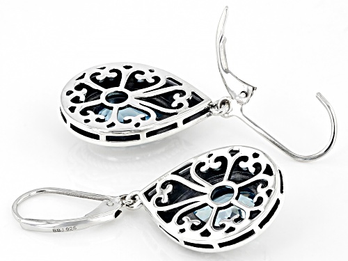 4.53ctw Pear Shaped Glacier Topaz™ Sterling Silver Solitaire Dangle Earrings
