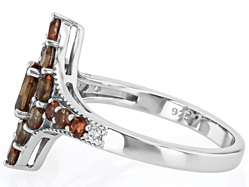 1.51ctw Andalusite With 0.03ctw White Zircon Rhodium Over Sterling Silver Ring - Size 11