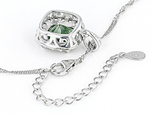 2.89ct Zandrite® With 0.77ctw White Zircon Rhodium Over Silver Pendant/Chain