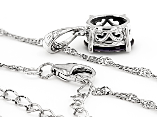 1.21ct Oval Iolite Rhodium Over Sterling Silver Solitaire Pendant With Chain