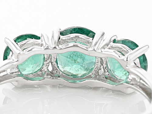 1.79ctw Round Emerald Color Apatite 10k White Gold 3-Stone Ring - Size 8