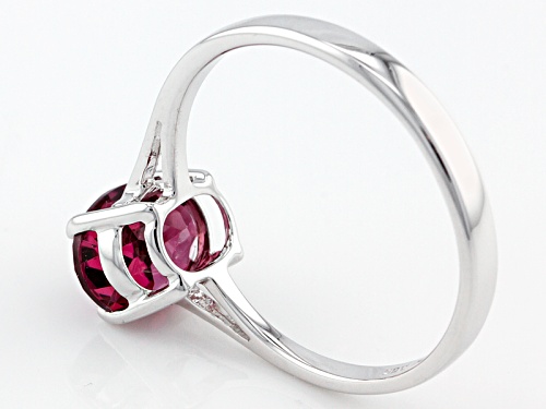 1.28ct Oval Grape Color Garnet 10k White Gold Solitaire Ring - Size 12
