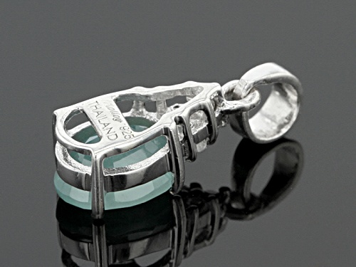 Exotic Jewelry Bazaar™ 1.19ct Oval Grandidierite And .07ctw White Zircon Sterling Silver Pendant