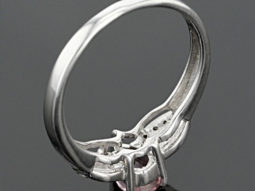 Exotic Jewelry Bazaar™ .47ct Pear Shape Purple Ceylon Sapphire And .08ctw Zircon Silver Ring - Size 11