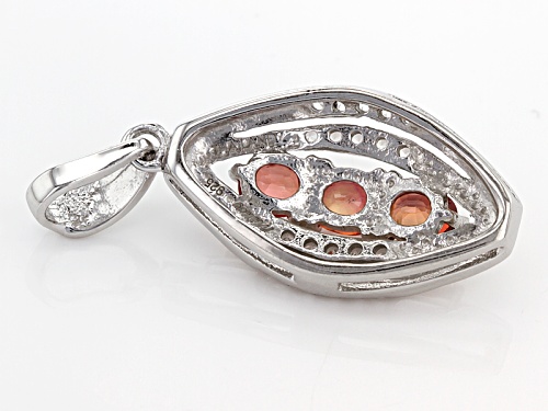 Exotic Jewelry Bazaar™ 1.03ctw Oval Red Winza Sapphire And .29ctw Zircon Sterling Silver Pendant