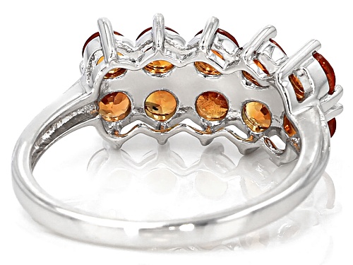Exotic Jewelry Bazaar™ 1.76ctw Round Orange Sapphire Sterling Silver Band Ring - Size 6