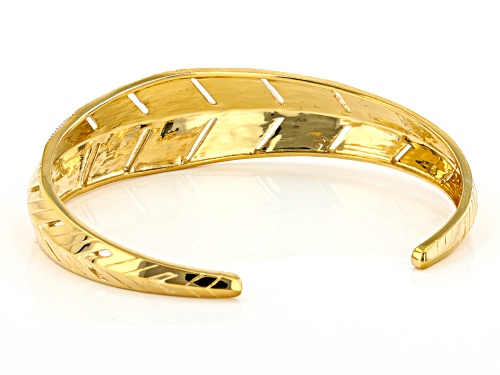 Ella Stein™ 0.25ctw Round White Diamond 14k Yellow Gold Over Sterling Silver Cuff Bracelet - Size 7