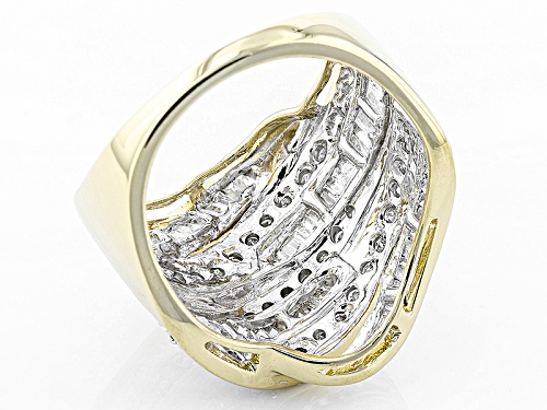 Engild™ 1.50ctw Round And Baguette White Diamond 14k Yellow Gold Over Sterling Silver Ring - Size 5