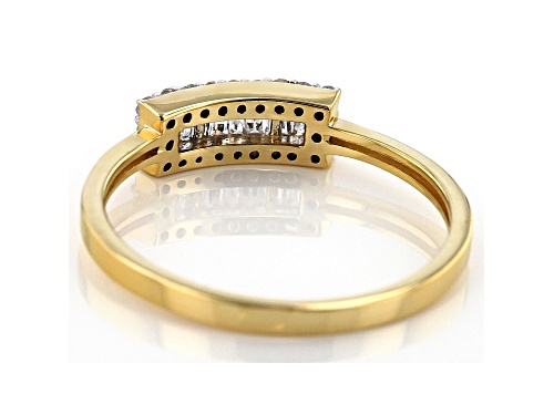 Engild™ .20ctw Round And Baguette White Diamond 14k Yellow Gold Over Sterling Silver Ring - Size 6