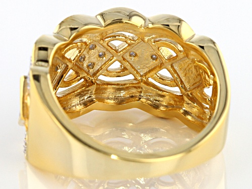 Engild™ .10ctw Round White Diamond 14k Yellow Gold Over Sterling Silver Ring - Size 7