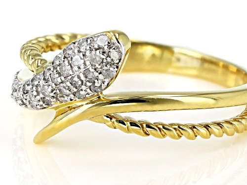 Engild™ 0.20ctw Round White Diamond 14K Yellow Gold Over Sterling Silver Ring - Size 6