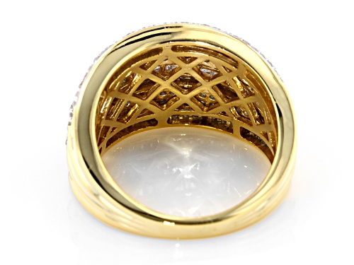 Engild™ 1.05ctw Round And Baguette White Diamond 14K Yellow Gold Over Sterling Silver Ring - Size 6