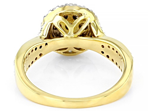 Engild™ 0.50ctw Round White Diamond 14k Yellow Gold Over Sterling Silver Cluster Ring - Size 7