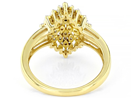 Engild™ 0.15ctw Round White Diamond 14k Yellow Gold Over Sterling Silver Cluster Ring - Size 6