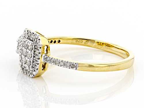 Engild™ 0.25ctw Round White Diamond 14k Yellow Gold Over Sterling Silver Cluster Ring - Size 6
