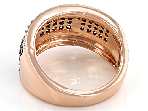 Engild™ 0.50ctw Round Champagne Diamond 14K Rose Gold Over Sterling Silver Wide Band Ring - Size 8