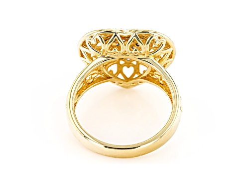 Engild™ 0.35ctw Round White Diamond 14K Yellow Gold Over Sterling Silver Heart Cluster Ring - Size 9