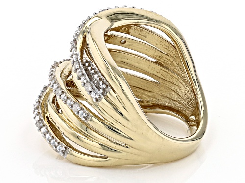 Engild™ 0.25ctw Round White Diamond 14k Yellow Gold Over Sterling Silver Crossover Ring - Size 6
