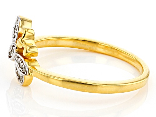 Engild™ Diamond Accent 14k Yellow Gold Over Sterling Silver Dragonfly Cluster Ring - Size 9