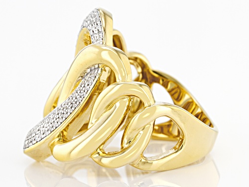 Engild™ 0.15ctw Round White Diamond 14k Yellow Gold Over Sterling Silver Open Design Ring - Size 7