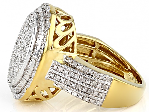 Engild™ 0.50ctw Round White Diamond 14k Yellow Gold Over Sterling Silver Cluster Ring - Size 5