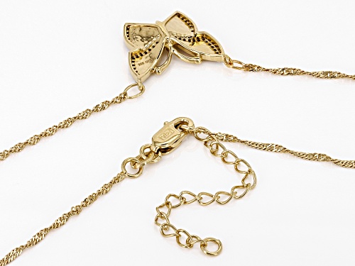 Engild™ 0.15ctw Round White Diamond 14k Yellow Gold Over Sterling Silver Butterfly Necklace - Size 18