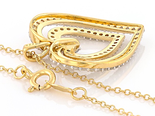 Engild™ 1.00ctw Round White Diamond 14k Yellow Gold Over Sterling Silver Heart Pendant With Chain