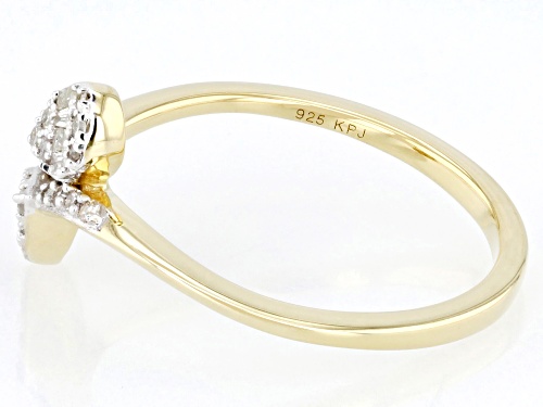 Engild™ 0.15ctw Round And Baguette White Diamond 14k Yellow Gold Over Sterling Silver Bypass Ring - Size 6