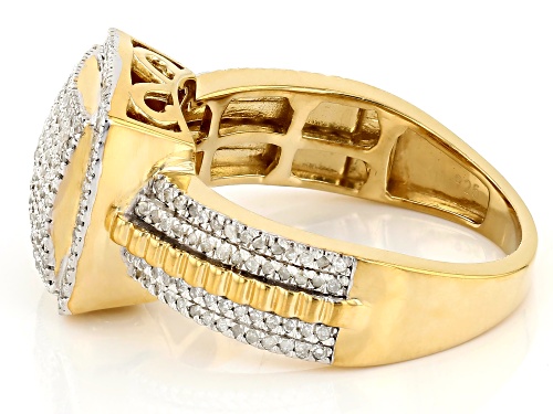 Engild™ 0.50ctw Round White Diamond 14k Yellow Gold Over Sterling Silver Cluster Ring - Size 5