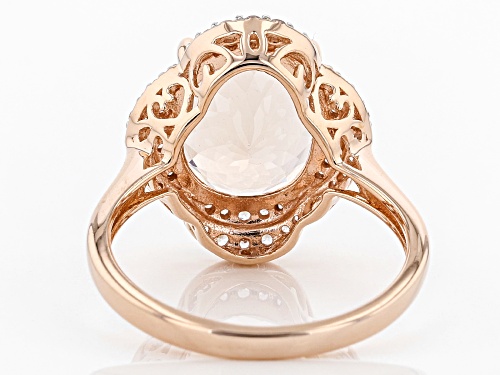 3.79ct Oval Cor-De-Rosa Morganite™ With .22ctw Round White Zircon 10k Rose Gold Ring. - Size 8