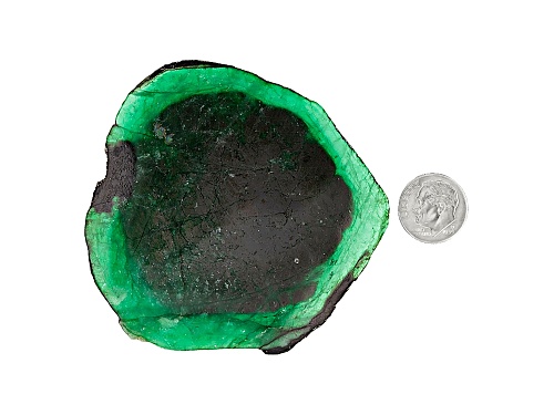 Emerald 340x293mm Free Form Slice 216.94ct