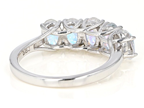 2.30CTW OVAL MERCURY MIST(R) TOPAZ RHODIUM OVER STERLING SILVER BAND RING - Size 8
