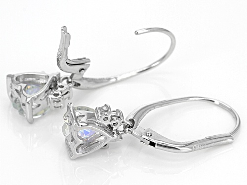 2.50ctw Heart Shape Mercury Mist(R) Mystic Topaz® & .36ctw White Topaz Silver Paw Print Earrings