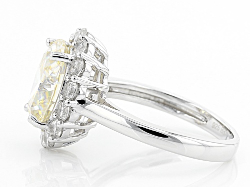 5.00ct Strontium Titanate With 1.42ctw Round White Zircon Rhodium Over Sterling Silver Ring - Size 9