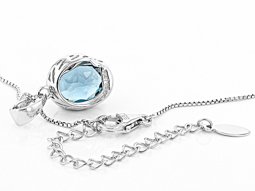 3.85ct Oval London Blue Topaz Sterling Silver Solitaire Pendant With Chain