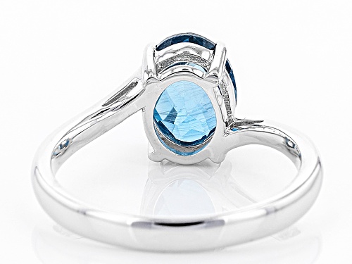 1.84ct Oval London Blue Topaz Rhodium Over Sterling Silver Solitaire Ring - Size 9