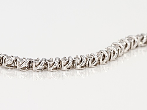 .50ctw Round White Diamond Rhodium over Sterling Silver Bracelet - Size 7.5