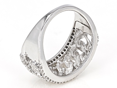 .57ctw Round White Diamond Rhodium over Sterling Silver Ring - Size 6