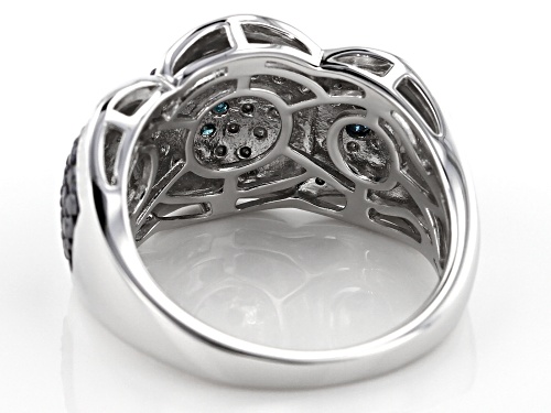 .18ctw Round Blue Velvet Diamond™ Rhodium over Sterling Silver Ring - Size 6