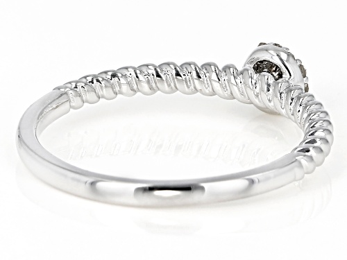 Round White Diamond Accent Rhodium Over Sterling Silver Ring - Size 8