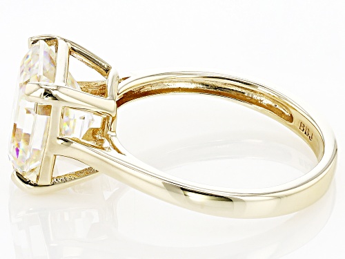 6.25ct Asscher Cut Strontium Titanate 10K Yellow Gold Solitaire Ring - Size 9