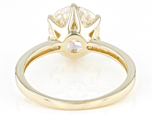 3.50ct Round Strontium Titanate 10K Yellow Gold Solitaire Ring - Size 5