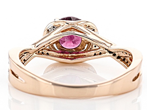 .75ct Round Grape Color Garnet With .05ctw Round White Zircon 10k Rose Gold Ring. - Size 7