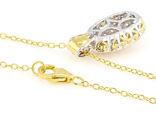 1.07ctw Pink Spinel Rhodium And 24k Gold Over Palladium Sterling Silver Pendant With Chain
