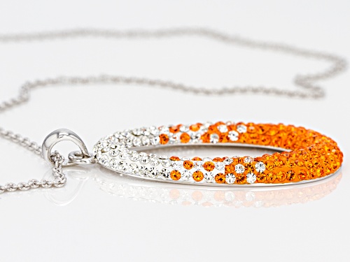 Preciosa Crystal Orange And White Oval Necklace