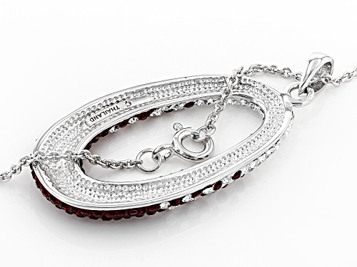 Preciosa Crystal Maroon And White Oval Necklace